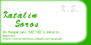 katalin soros business card
