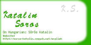 katalin soros business card